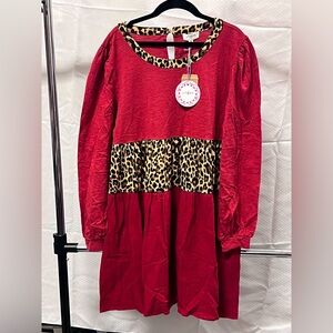 Umgee Pink and Leopard Print Top